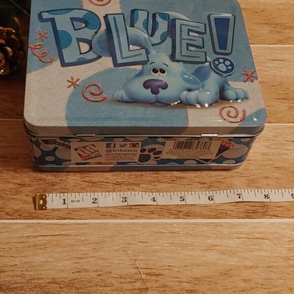 BLUE puppy tin box lunchbox storage container brand new, never used - Picture 8 of 11